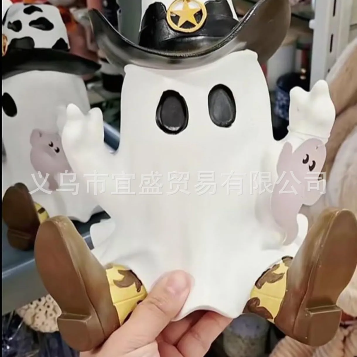 

Cross-border new Halloween Ghost Cowboy Halloween ghost jeans ornament home courtyard