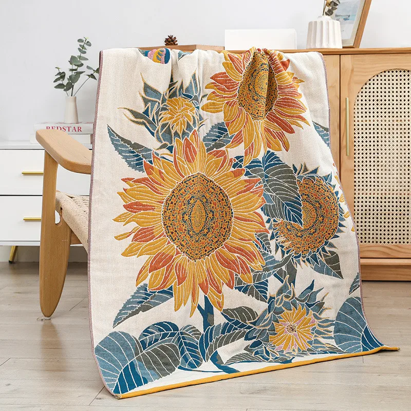 Terry Cotton Bath Towels for The Body Sunflower Japanese Style 5 Layers Gauze Quick-drying Home Shower Towels Bathroom 80*150cm