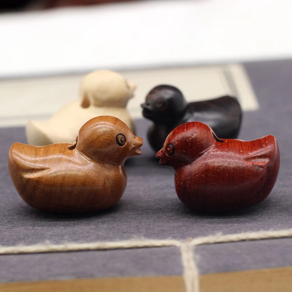 

4Pcs Wooden Duck Mini Animal Charms Craft Making Hanging Ornaments Decorative Key Chain Bag Decoration DIY Wood Craft Supplies