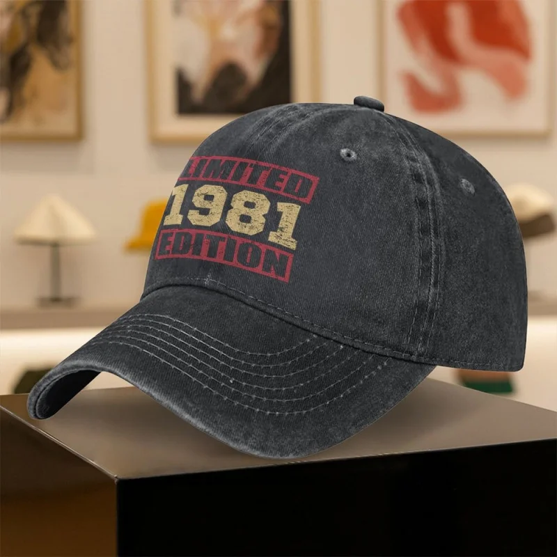 1981 Limited Edition Vintage Baseball Cap – Classic Trendy Print Duckbill Cap for Men & Women
