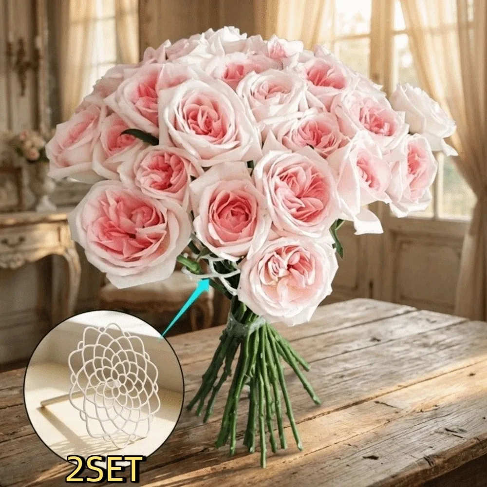 2SET Plastic Spiral Ikebana Stem Holder Convenient Decorative Bouquet Floral Arranger Holder Professional Flower Arrangement