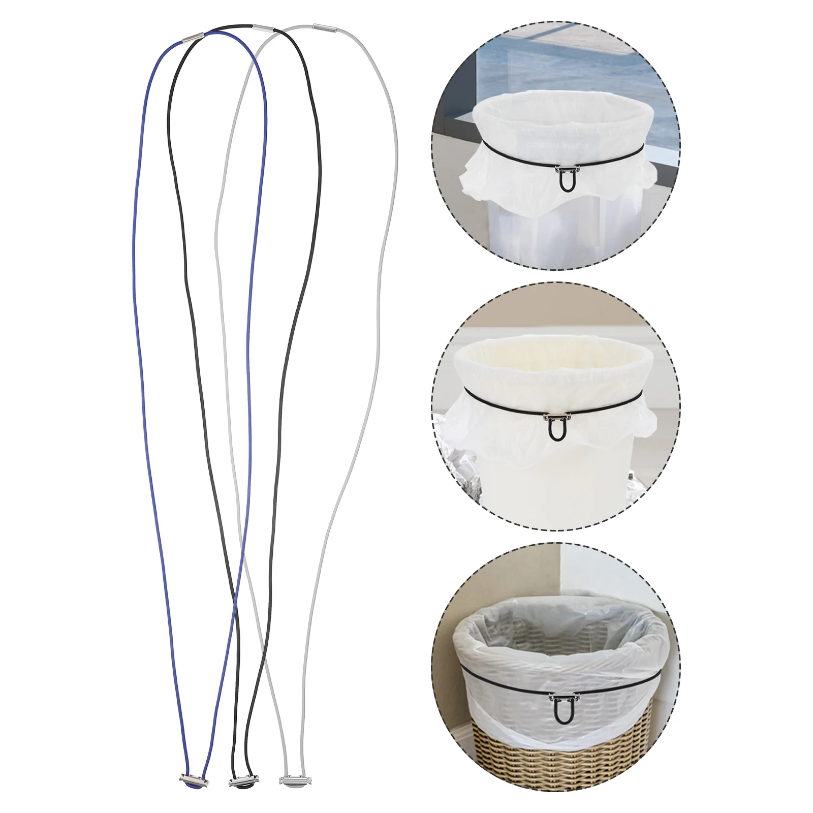 

3 Pcs Fixed Rope Rubber Band Ring Elastic Bands Trash Can Strap Garbage Accessory Holders