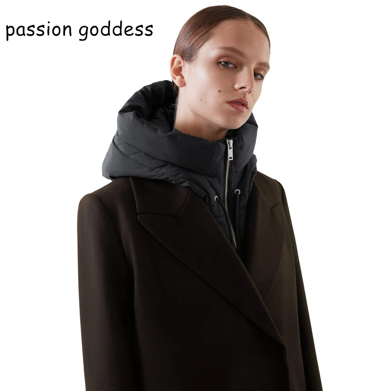 Fashion 2022 Women Winter Cotton Warm Sleeveless Shawl Vest with Hooded Parkas Casual Basic Thick Puffer Crop Vest Padded Jacket