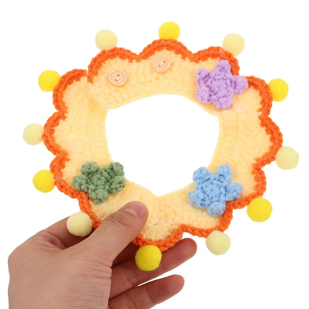 

2Pcs Soft Breathable Collar Practical Wear-Resistant Pet Supplies Accessory for Small Dogs Puppies Kittens Cute Knitted Design