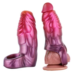 Penis Sleeve Body-Safe Stretchy Ultra-Soft Material Cock Enlarger Applicative for Men Delay Ejaculation Silicone N-RP5163