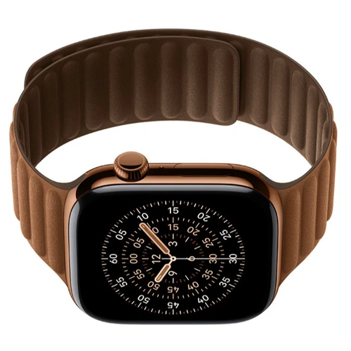 Imagen 2 del producto Correa de cuero con enlace de bucle magnético para Apple Watch Band 40 44mm 46mm 42mm 41 49 45 pulsera Original iWatch 11 10 9 8 7 SE3 Ultra2
