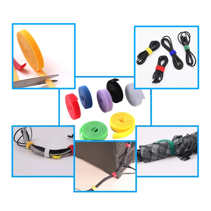 1M 1CM Cable Ties Reusable Loop Bundle Self Adhesive Fastener DIY Accessories Nylon Strap Organizer Clip Wire Holder Management