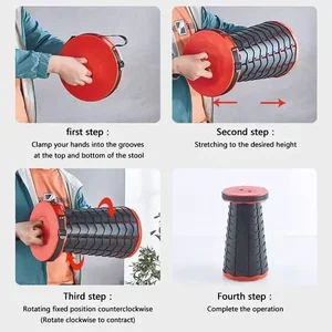 Tragbarer faltungsvoller Teleskophocker, leichter Kunststoff, U -Bahnreihen, Outdoor -Camp -Fischen mit Transportbeutel, heiß 6 Hauptverkaufsstuhl Erotica Ablegend - №3