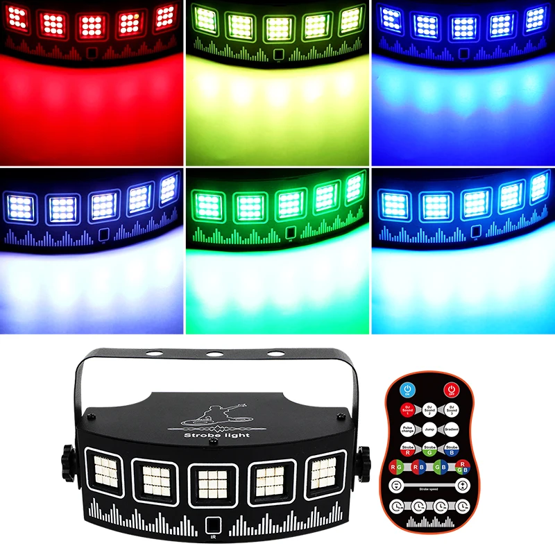 WZSTAR Último estroboscópico portátil remoto DJ RGBW Luz de escenario activada por sonido 45 Barra LED para eventos