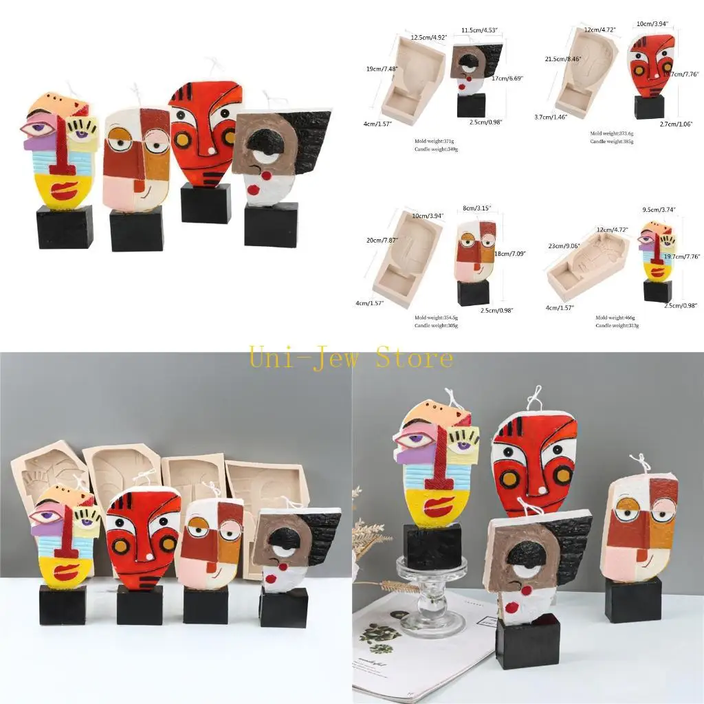 قالب سيليكون للوجه الفني سعة 40 جيجابايت يمكنك صنعه بنفسك قالب صابون شمعة إكسبريس لقوالب الراتنج المصنوعة يدويًا للعلاج العطري