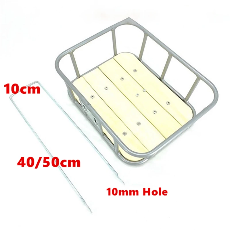 Bicycle Retro Basket Aluminum Alloy Wood Material Commuter Bike Cycling Parts