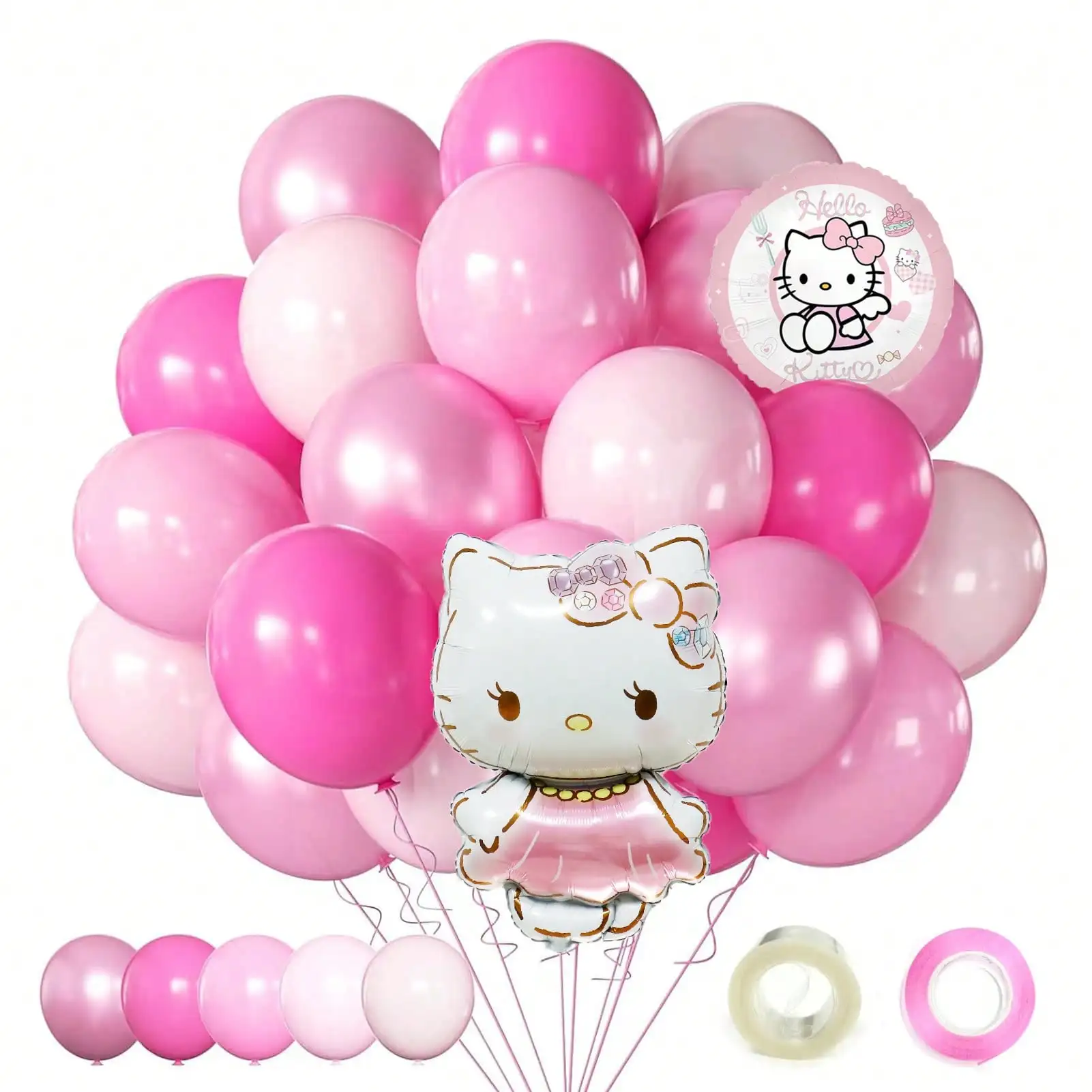 

Hello Kitty Pink Balloons Metallic Pink Balloons 62 piece Hot Pink Latex Balloons Holiday Party