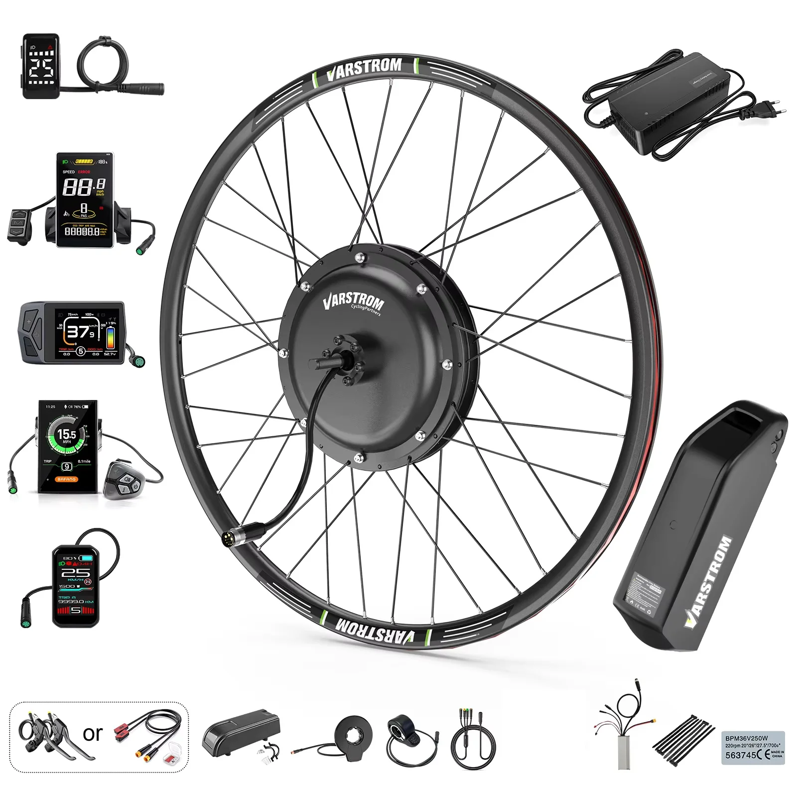 AliExpress varstrom [UK Direct] Varstrom 48V 1000W 1500W Wheel Hub Motor Electric Bicycle 20Ah 30A BMS Lithium Battery Conversion Kit  eBike Rear Front Drive Brushless Engine For MTB