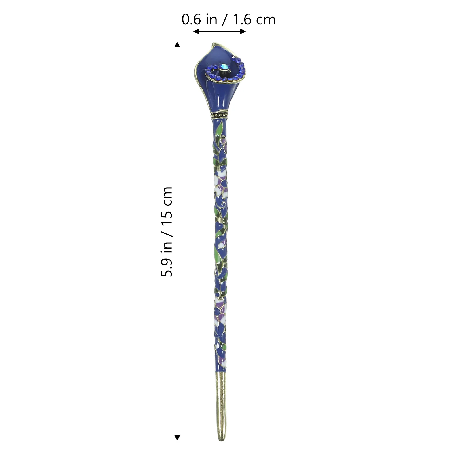 

Cloisonne Hairpin Women Headgear Decorative Hairpin Retro Decorative Alloy Stick Blue Chopsticks Durable Fashion Design