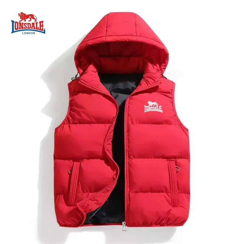 

Autumn and winter men's high-quality embroidered logo cotton hooded vest new fashionable casual warm vest jacket