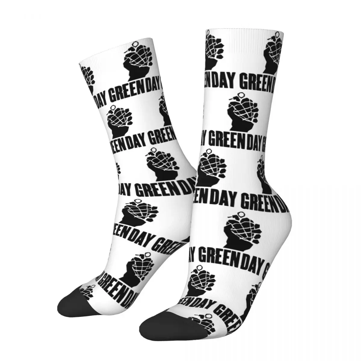 Green Day American Idiot Albuum Cover Men Women Round neck Socks Outdoor Novelty Spring Summer Autumn Winter Stockings Gift