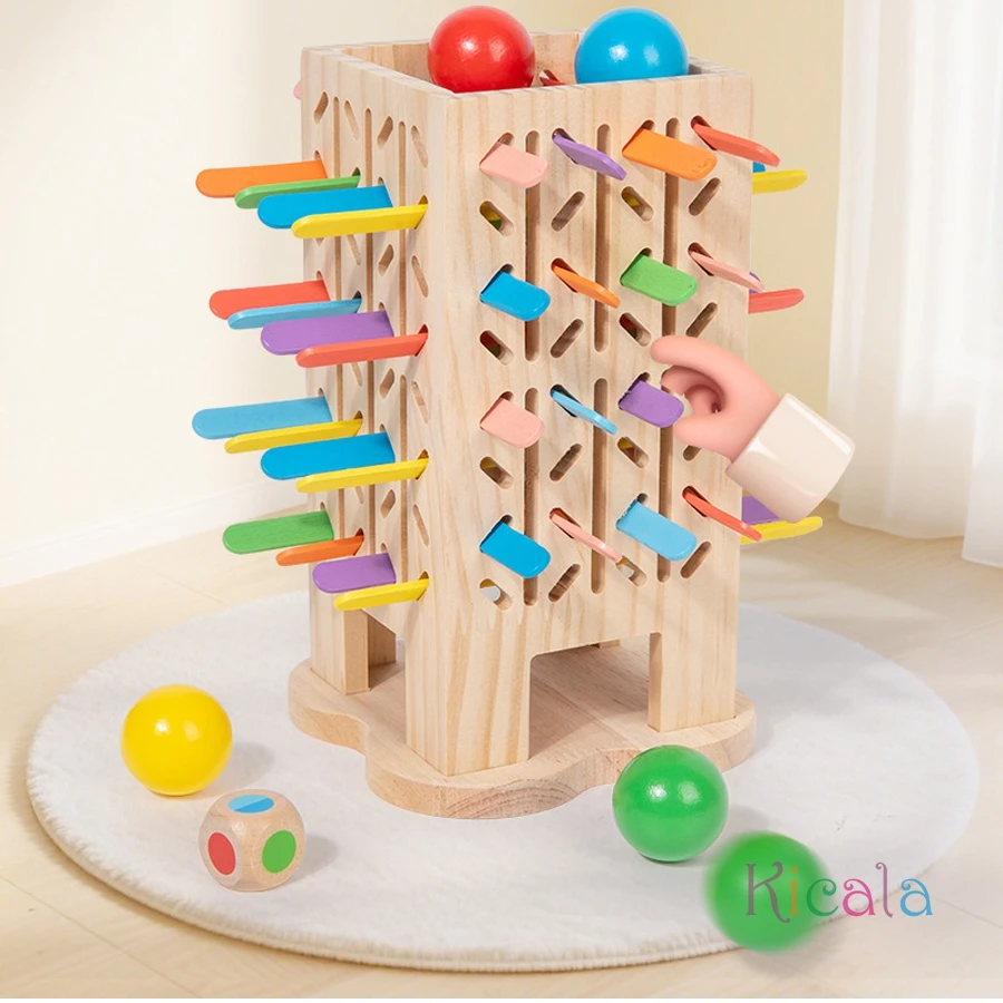 Juego Montessori, palo de madera, torre de juguete, formas de colores, juguete de clasificación, desarrollo de habilidades motoras, palo, juguete de matemáticas para contar para niños