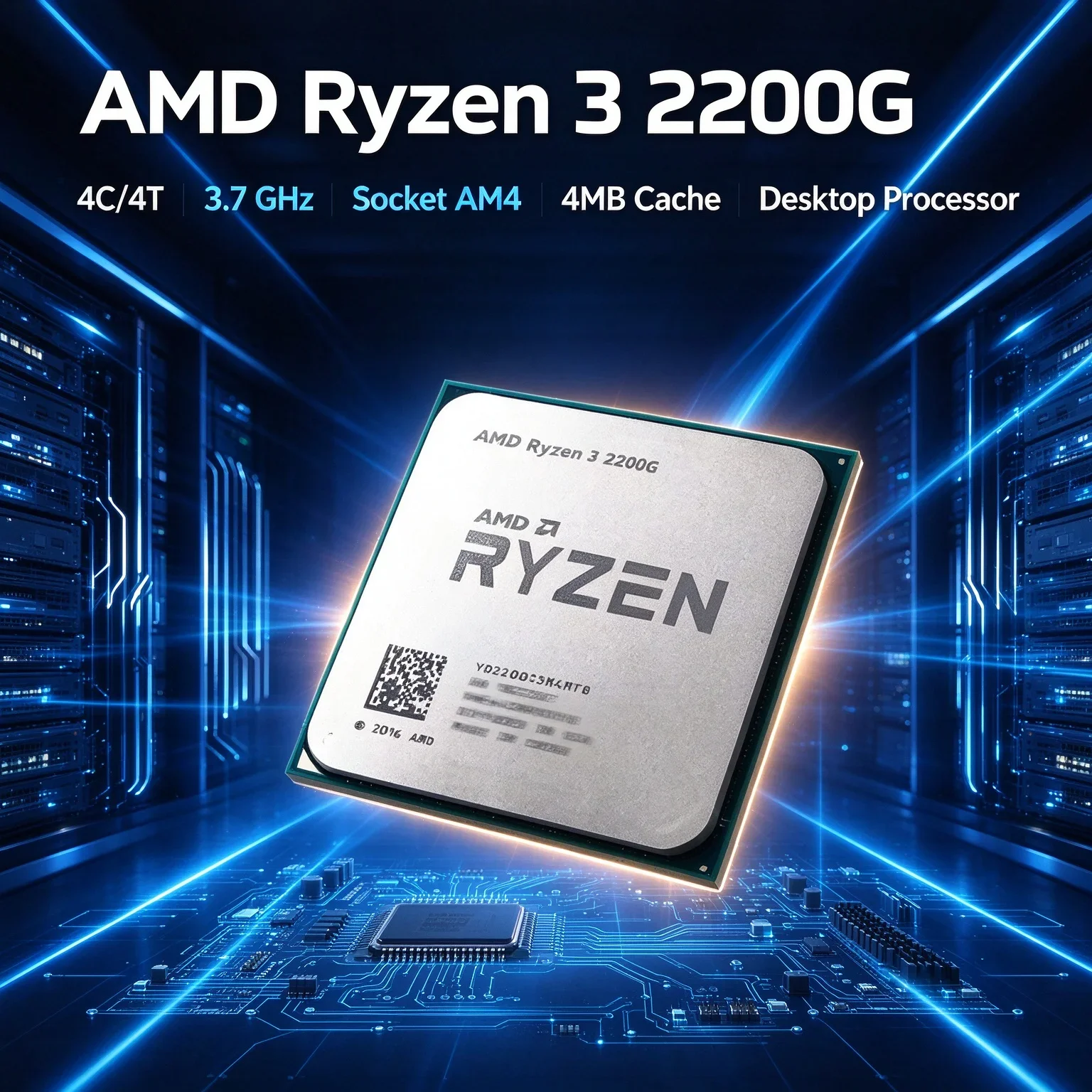AMD Ryzen 3 2200G 4 Core 4 Thread 3.5GHz AM4 CPU Radeon Vega Graphics DDR4 65W Desktop Processor for Mini ITX Home Office PC