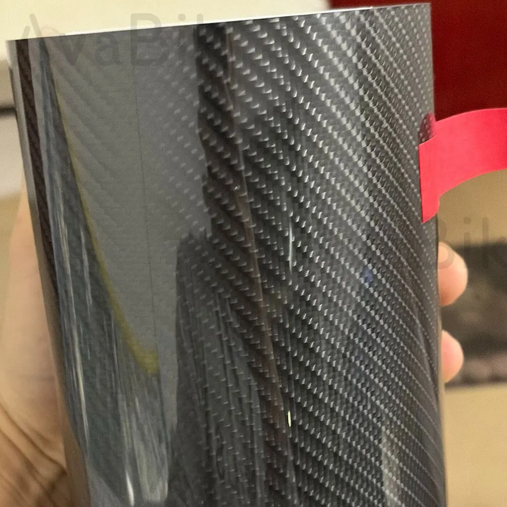 

6D Texture Carbon Fiber High Glossy Black Car Stickers Waterproof Wraping Vinyl Car Wrap Accessories for Vehicles Decals