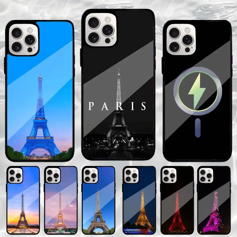 

P-Paris Art Eiffel Tower Phone Case For iPhone17,16,15,14,13,12,11 Plus,Pro Max Magnetic Magsafe Wireless Charging