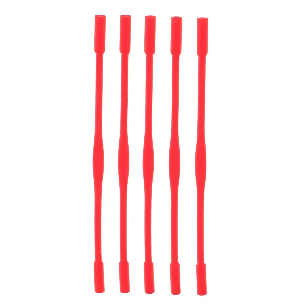 5pcs Kids Silicone Glasses Non-Slip Temple Sports Ribbon Cord