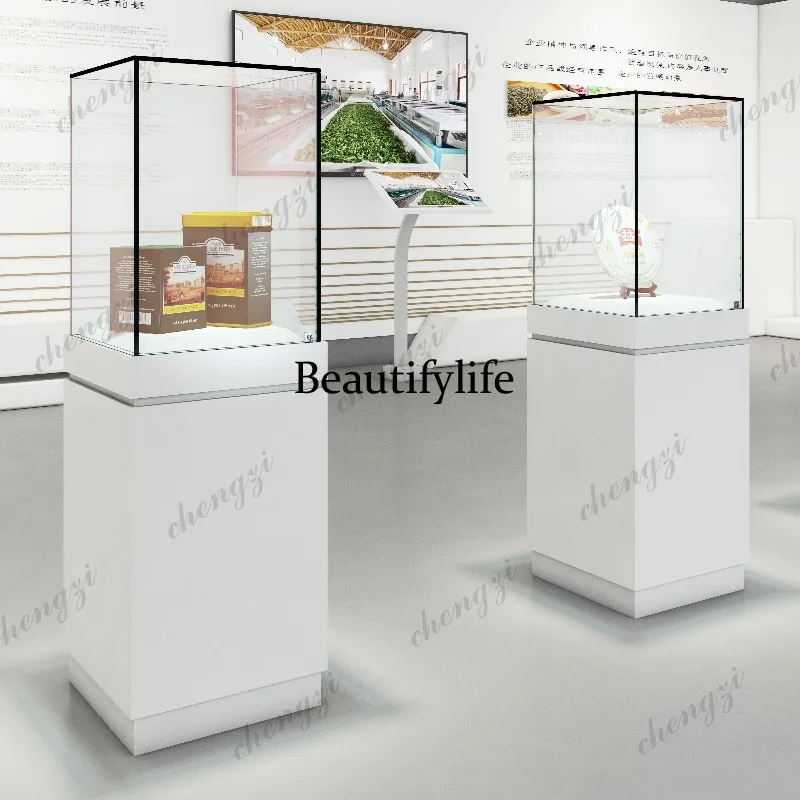 Jewelry Showcase Ceramic Jade Product Display Glass Counter High-end Glass Exhibition Cabinet