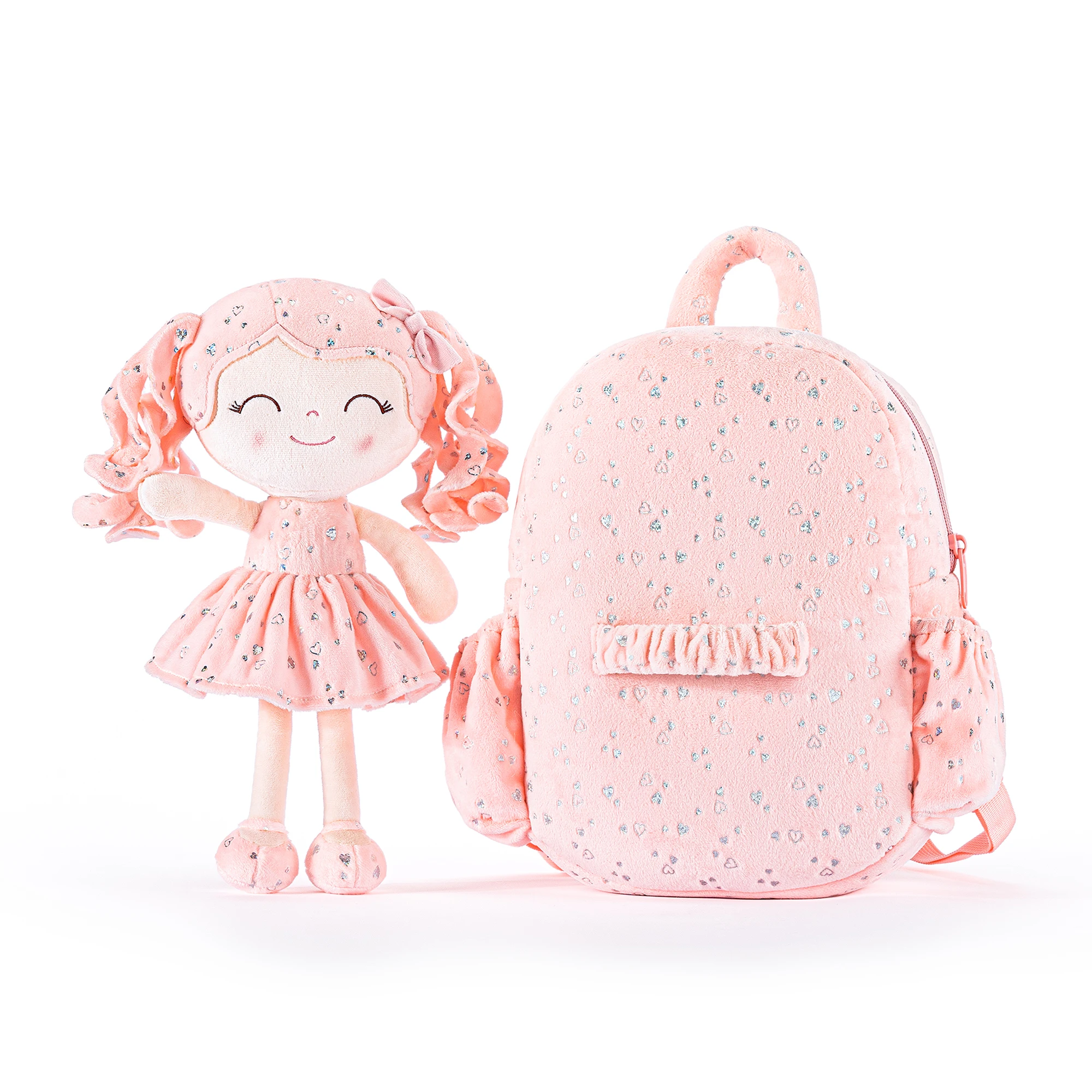 Gloveleya Soft Backpacks Baby Backpack Silver Heart Series, Toddler Backpacks Ideas for Children's Day Gifts Pink