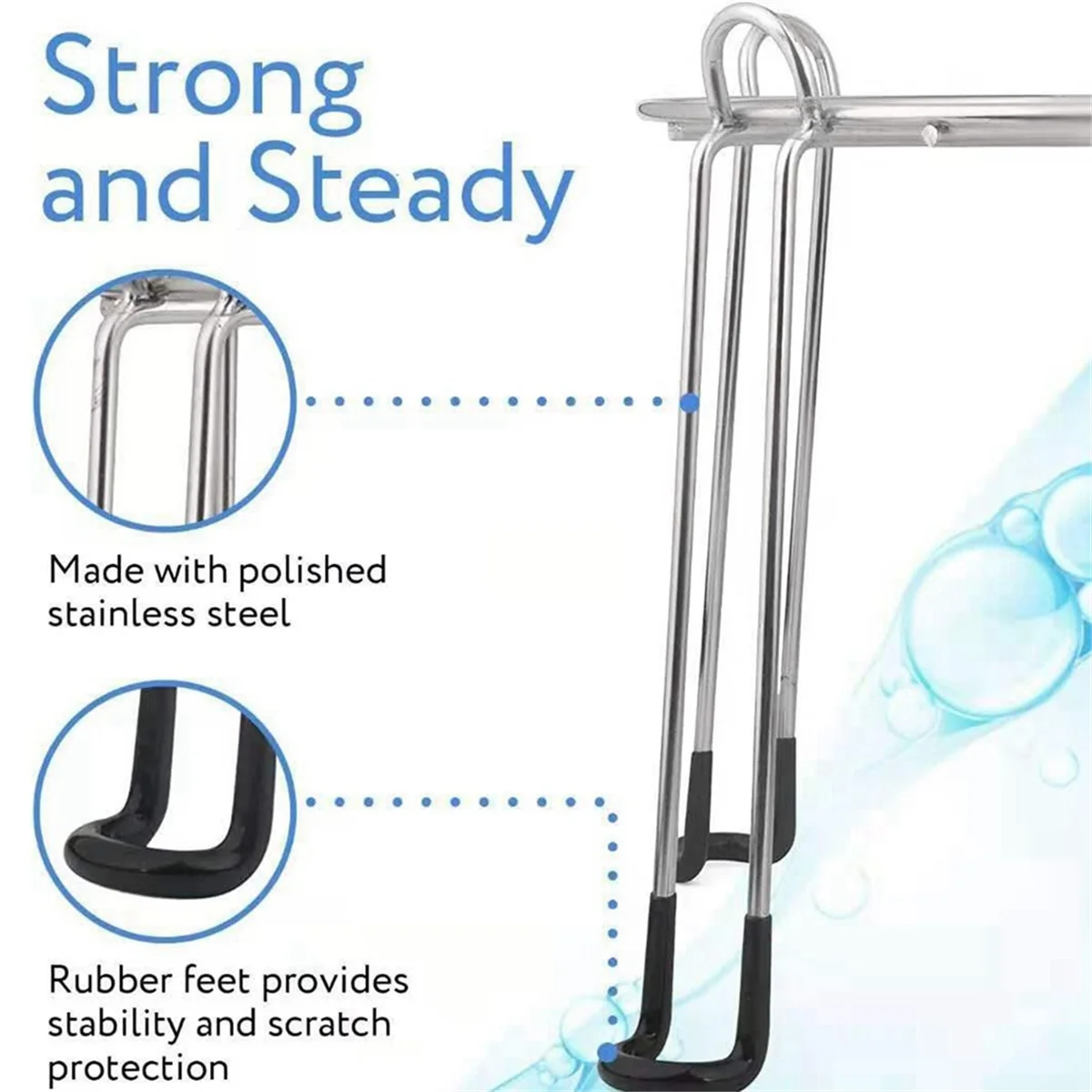 Soporte de acero inoxidable para filtro de agua, soporte alto para encimera, soporte alto para filtro de agua, soporte antideslizante de acero inoxidable A