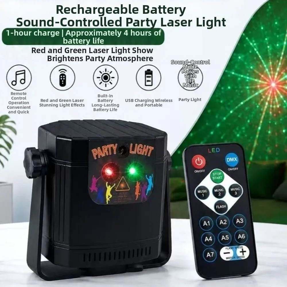 Sound Control Stage Effect Light 68 Pattern Remote Control Disco Party Light Creative Angle Adjustable LED Strobe Light