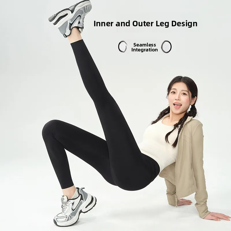 

Sl One-Piece arkskin Yoga Pants Women's High-Waist Boting Trousers Spring Autumn Wear Outerwear Abdomen Lifting
