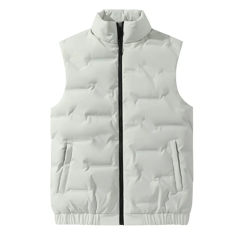 

Winter Hot Sale Men Casual Waistcoat Fashion Stand Collar Vests Jacket Solid Color All-match Sleeveless Quality Thicken Warm