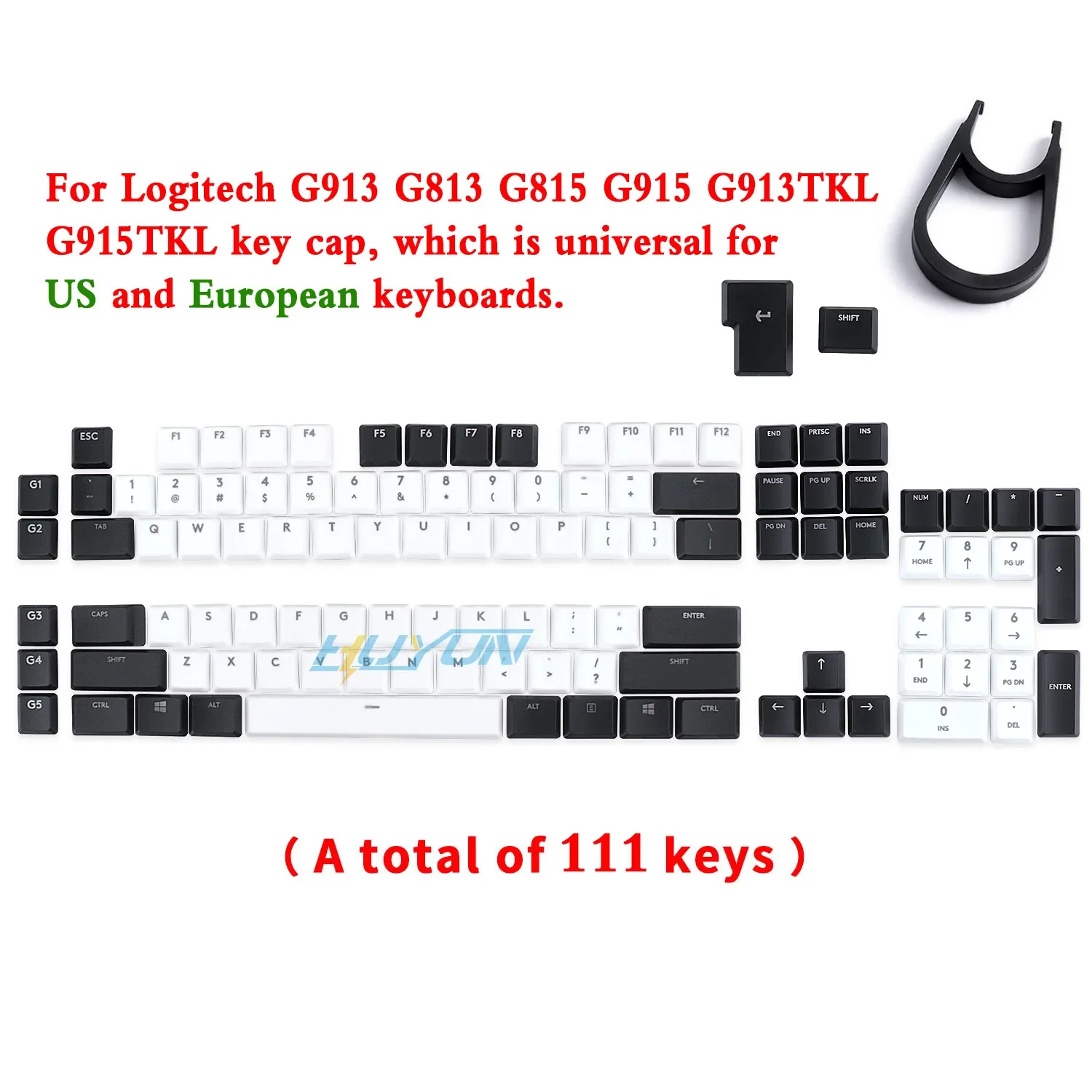 ABS dual color translucent keycaps compatible with Logitech G915/G915 TKL/G913/G913 TKL/G815 RGB mechanical gaming keyboard