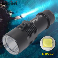 Powerful XHP70 LED Diving Flashlight 3 Modes Professional Underwater Dive Lantern IP68 Waterproof Grade 26650 Torch