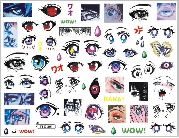 TSC-123-338 Anime Big Eyes Tokyo Ghoul 3d Nail Art Sticker Nail