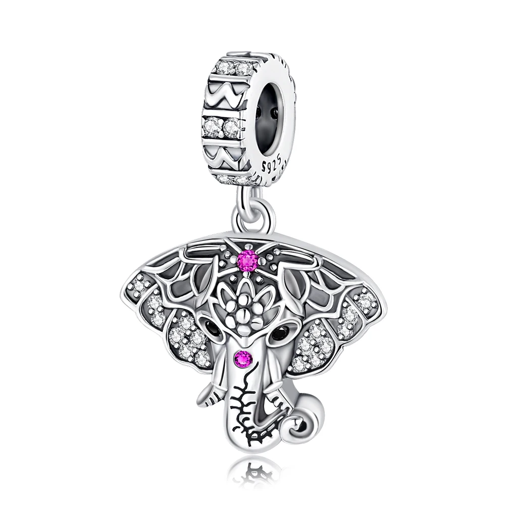 

Ahthen 925 Sterling Silver Hot Sale Beads Elephant Dangle Charm fit Snake Chain Bracelets Necklaces for Women Jewelry Making