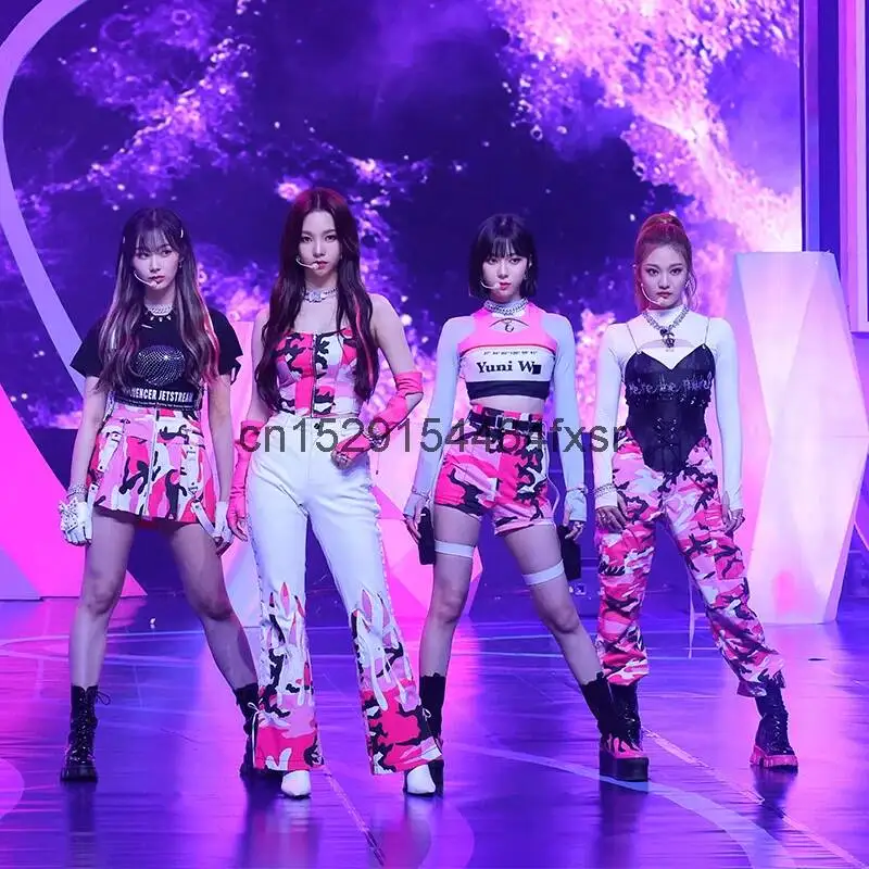 

Performance Group's Same Korean Girl Costume, Star Jazz Dance and Song Costume, Female Student Trendy and Cool Dance