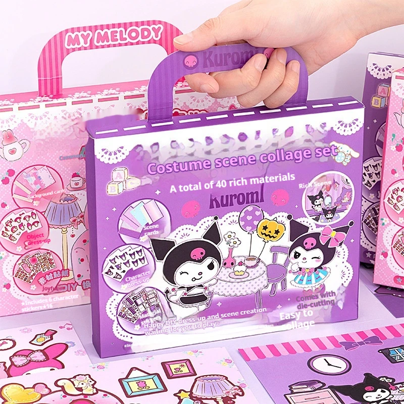 

Melody Quiet Book Deluxe Dress Up Sticker Scene Collage Set Gift Box 3d Three Dimensional Sticker Toy Children'S Gift