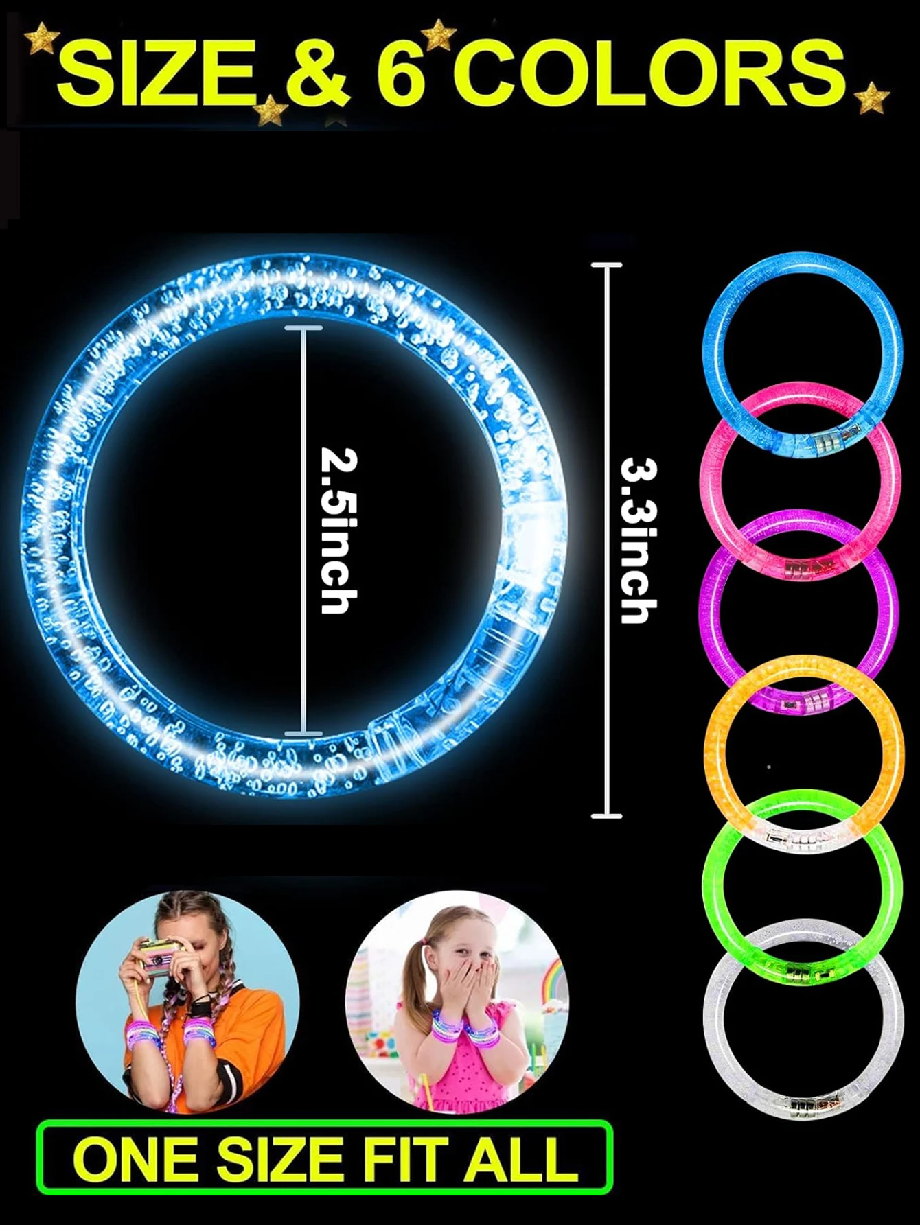 40 قطعة من أساور الحفلات الملونة LED، لوازم الحفلات المضيئة لحفلات الزفاف وأعياد الميلاد وحفلات أعياد الميلاد والكرنفالات للعام الجديد