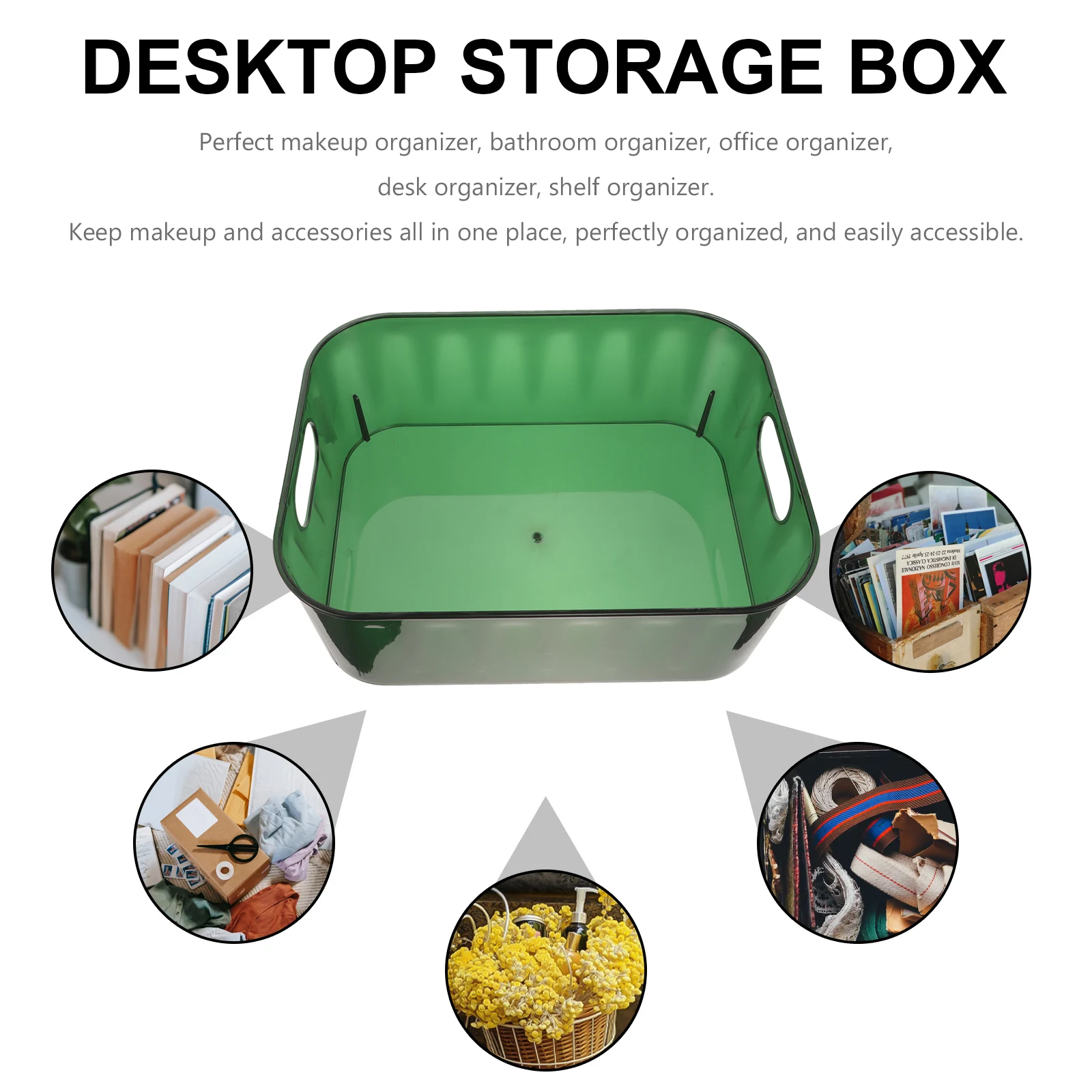 

Makeup Organizer Baskets Cosmetics Storage Box Bathroom Desk Stationery Container Firm Structure Space Saving Drawer Shelf
