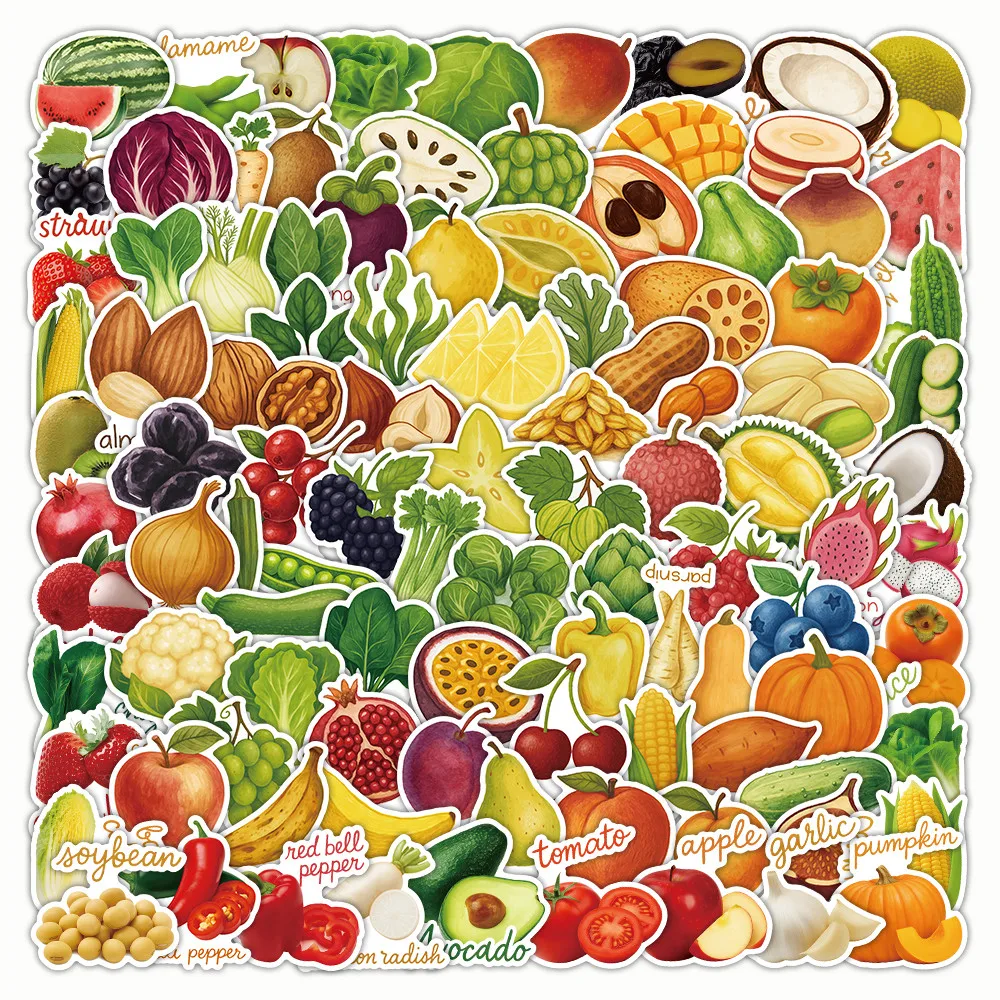 

200 Pieces Fruit & Vegetable Gift Box Themed Stickers - Decor for Journals, DIY Crafts & Gift Wrapping AnimeWorlds Store