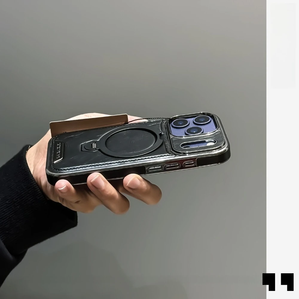 

For iPhone 17 Pro Max Case Black Magnetic Rotating Stand iPhone Case Compatible with iPhone 16 15 14 13 12 11