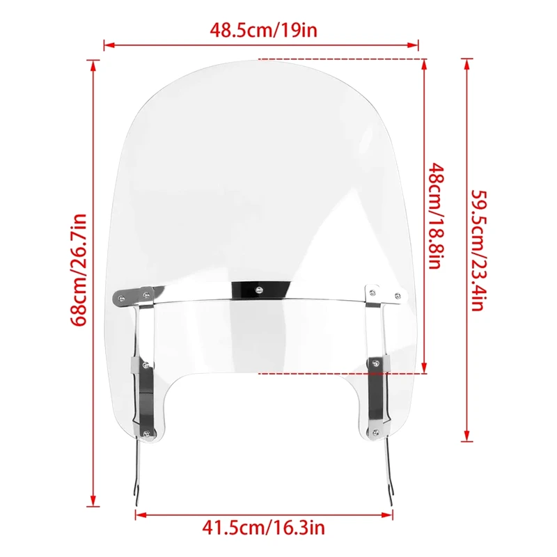 

For Softail Boy 18-25 FLFB 114 FLFBS FLS High Quality Transparent Windscreen With Bracket Windshield Air Deflector