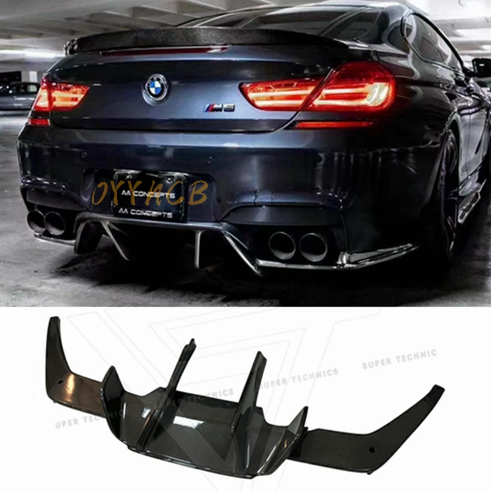 FOR BMW F06 F12 F13 M6 M Tech M Sport 2013 - 2016 Bumper Guard 3Pcs/set Carbon Fiber Rear Bumper Lip Diffuser Spoiler