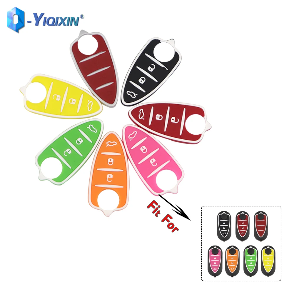 YIQIXIN Car Key Silicone Rubber 3 Button Pad For Alfa Romeo Giulietta 159 GTO GTA Mito Brera Repair Remote Fob Shell Rubber PAD