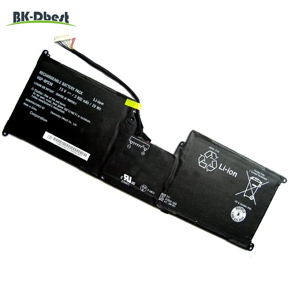 

Аккумулятор для ноутбука BK-Dbest, Φ 7,5 V/3800mAh/29WH для VaioTap 11 SVT11213CXW VGP-BPS39 SVT112A2WT