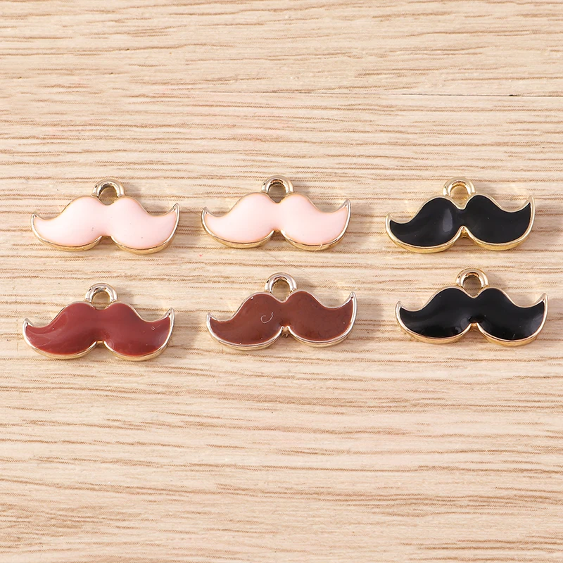 Tusember 10 Stück Emaille-Anhänger mit Gentleman-Hut, Schnurrbart, Bart und Sonnenbrille für die Herstellung von niedlichen Ohrringen, Armbändern und Schmuck – Detail 9