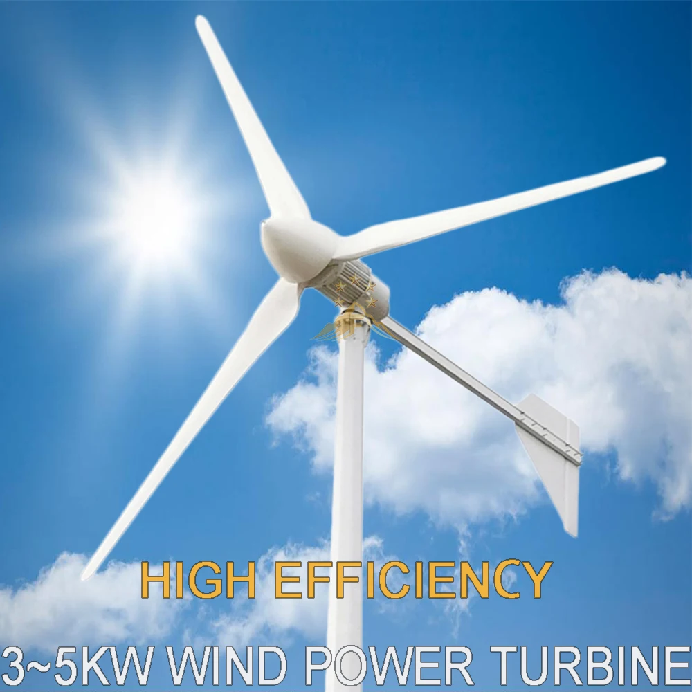 5000W Wind Power Turbine Wind Generator For Home Farm Efficienct 3KW 5KW 48V 96V 220V 230V 240V 3000W Windmill Grid Tie System