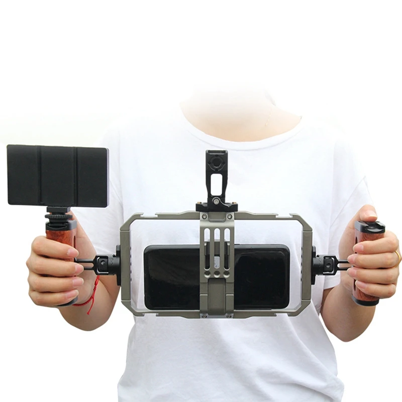 Trépied de montage pour smartphone, étui de réalisation de films, poignée de stabilisateur vidéo pour téléphone, cadre de support durable