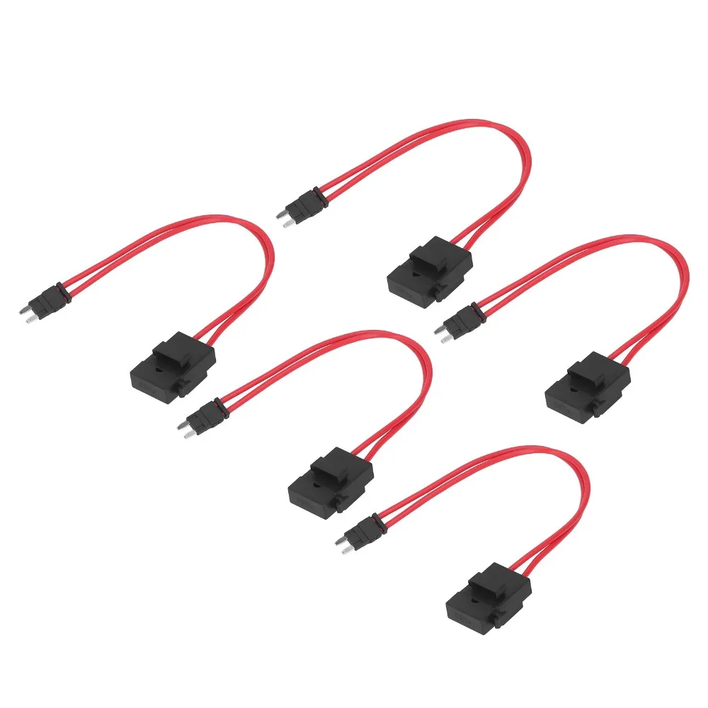 5PCS 20A Rating Car Holder Connector 16AWG Wire ACK S 10.9mm Mini Holder Heavy Duty Wire Extension Vehicle Electrical System