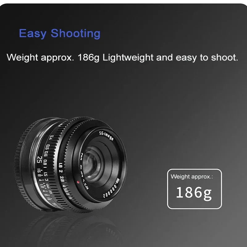 عدسة صورة ثابتة SGimage 25 مم F1.8 لكاميرات Sony E وFuji X وCanon RF/EF-M وM4/3 وNikon Z وLica/Sigma/Panasonic L Mount